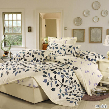 尚品佳坊 家纺 全棉斜纹印花床罩床笠式四件套