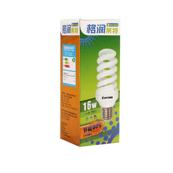 格润莱特 全螺旋节能灯泡 E27标准螺口灯头16W日光色白光