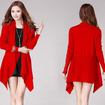 奇 2014春装新款韩版女装长袖披肩<em>针织衫女开</em>