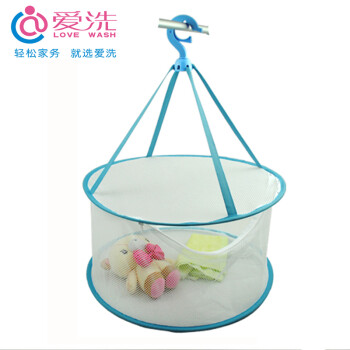 
                                        爱洗优质防风挂钩可晒毛衣袜子玩具 晒衣篮晾衣服网兜晾毛衣承重5公斤伸缩可折叠针织衫洗护晾 LS002-单层全封闭45cm                