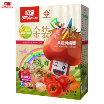 方广宝宝辅食金装彩蝶果蔬蝴蝶面202101