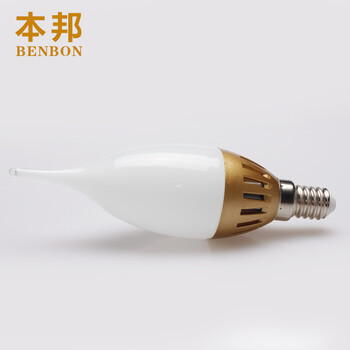 本邦(BENBON) led灯泡E14小螺口烛形玉兰泡 套装款 拉尾2.8w(五只装) 黄光