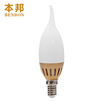 本邦(BENBON) led灯泡E14小螺口烛形玉兰泡 套装款 拉尾2.8w(五只装) 黄光