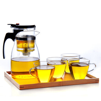 
                                        美斯尼玻璃茶具套装 过滤飘逸杯茶壶 一壶四杯一茶盘                