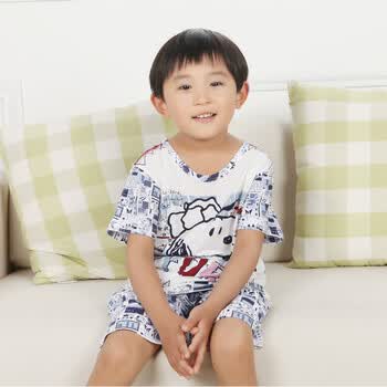 米乐迪2013夏季新款男孩儿童睡衣套装男童家居服