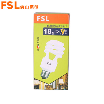 佛山照明 fsl 节能灯管 灯具 T3半螺旋型 18瓦  1支装