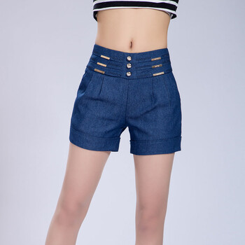 LU2014夏季新款<em>女士短裤</em> 韩版时尚牛仔烫钻大
