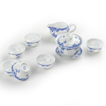 水<em>善品</em> 景德镇青花瓷手工玲珑镂空陶瓷功夫茶
