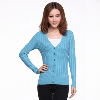 如云阁 2014春夏新品 复古麻花女<em>薄开衫毛衣</em> 长