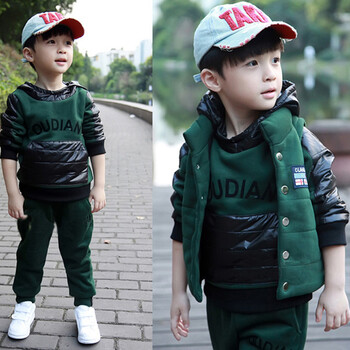 特价2013新潮韩版<em>男童</em>三件套<em>冬款马甲</em>加厚套