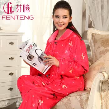 芬腾睡衣2013新款女士超柔加厚珊瑚绒家居服套装