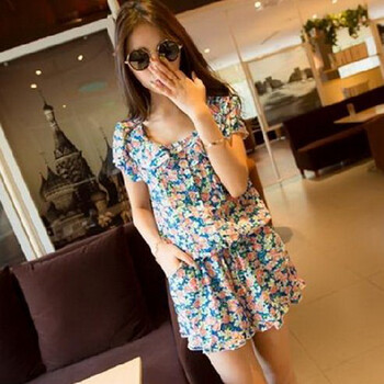 爱思<em>韩</em>2014新款<em>韩版</em>连体衣服雪纺<em>连体短裤</em>裙