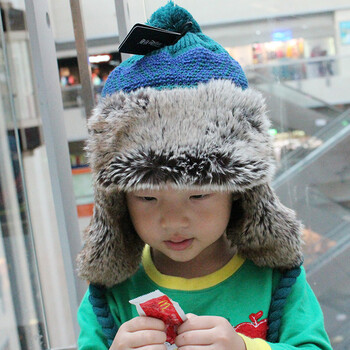 天天商城 儿童男童女童雷锋帽 加厚毛帽 冬季保