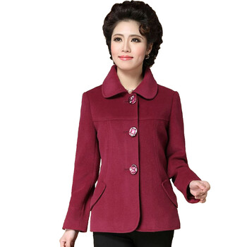 古玥姬 2014春装新款<em>中老年毛呢外套</em>女 短款时