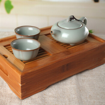 阳光飞歌 汝窑茶具 一壶两杯小盛水旅行茶具套装 莲花杯D0002