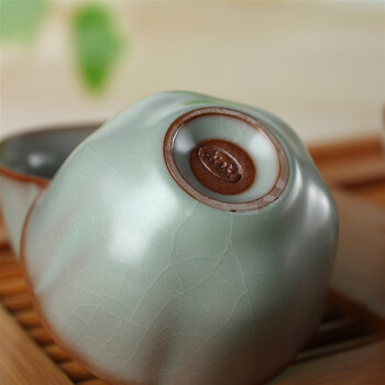 阳光飞歌 汝窑茶具 一壶两杯小盛水旅行茶具套装 莲花杯D0002
