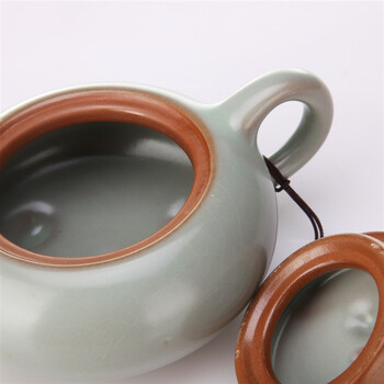 阳光飞歌 汝窑茶具 一壶两杯小盛水旅行茶具套装 莲花杯D0002