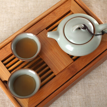 阳光飞歌 汝窑茶具 一壶两杯小盛水旅行茶具套装 莲花杯D0002
