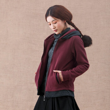 <em>茵曼</em> 2011冬装麻花<em>针织</em>毛领<em>开衫</em>毛衣外套SW