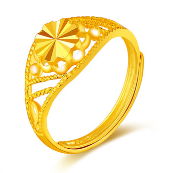 千禧之星黄金女戒指千足金婚戒指璀璨人生【图