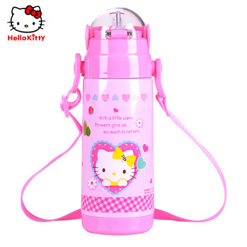 itty凯蒂猫儿童带吸管水杯宝宝400ML保温杯 R