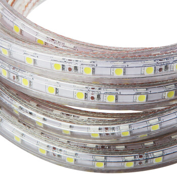 妙朗LED贴片灯带SMD5050/60珠吊顶灯带220V 买一送一 暖白光