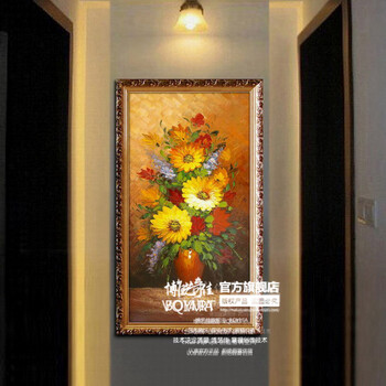 
                                        博艺佳【金色向日葵】家居装饰画纯手绘油 中式风景油画 高档有框画门厅餐厅走廊装饰画 第一幅 80*160CM                