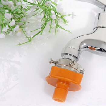 雨花泽（Yuhuaze） MLJ-3018 洗衣机进水管接头 通用型全钢头卡扣水龙头接头橙色