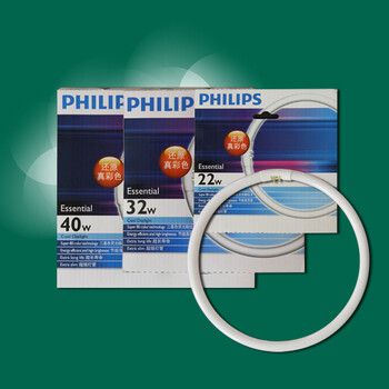 
                                        飞利浦（PHILIPS） 环形灯管T5/T8 22W32W40W荧光替换节能灯管/镇流器可选 T5灯管32W白光6500K直径24.5cm                