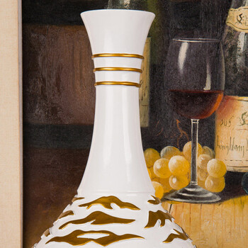 
                                        得美莱斯 欧式简约插花花瓶装饰摆件 家居饰品 干花工艺品 室内装饰礼品 客厅摆设 简约白-套餐3-带2束花                