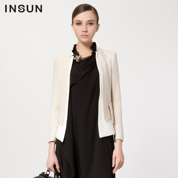 新品】INSUN恩裳气质米色<em>女上衣外套</em>926700
