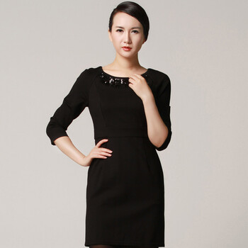 <em>舒朗</em> 2014<em>春季</em>新款<em>女装</em>通勤职业连衣裙女 修身