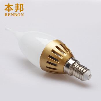 本邦(BENBON) led灯泡E14小螺口烛形玉兰泡 套装款 拉尾2.8w(五只装) 黄光