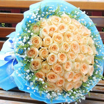 钟爱99朵红玫瑰花束生日蛋糕配送北京鲜花速