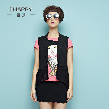 海贝新款春装 2014年新品<em>女士</em>薄<em>款马夹</em>优雅气