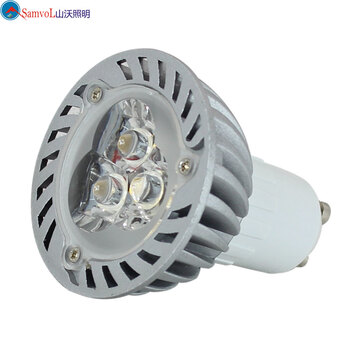 山沃照明GU10射灯LED灯AC220V/3W节能灯卡口灯杯（5只装） 暖白光