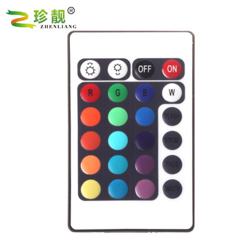 
                                        珍靓12V控制器RGB七彩 24键led 控制器 5050贴片灯带模组九灯100七彩控制器                