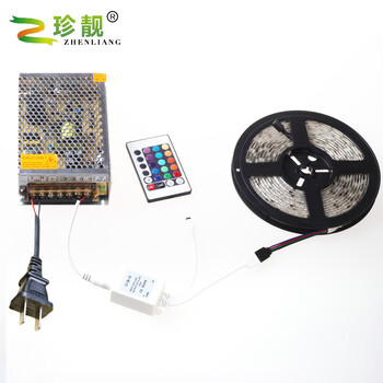 
                                        珍靓12V控制器RGB七彩 24键led 控制器 5050贴片灯带模组九灯100七彩控制器                
