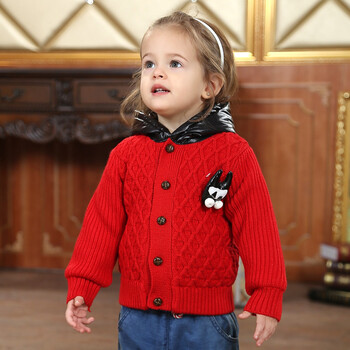 魔法贝贝韩版1周岁女宝宝的<em>冬装毛衣</em>外套加绒