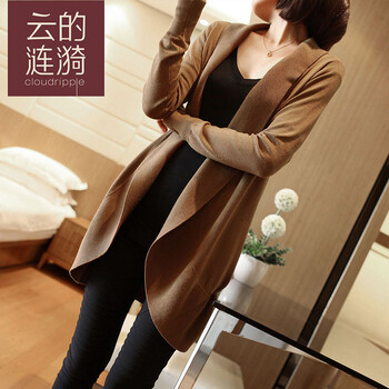 云的涟漪 向暖 春装新款大码女<em>薄针织</em>衫外搭 中