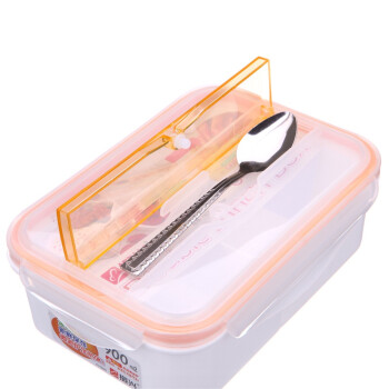振兴 塑料带更双格饭盒 900ml 橙色 FH985