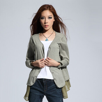 detree<em>地树</em> 2013新款<em>女装</em>雪纺拼接空调衫防晒