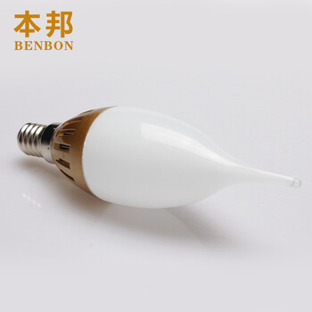 本邦(BENBON) led灯泡E14小螺口烛形玉兰泡 套装款 拉尾2.8w(五只装) 黄光