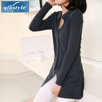 斯黛欧毛衣2014春装长袖打底<em>衫女款开衫</em>中长