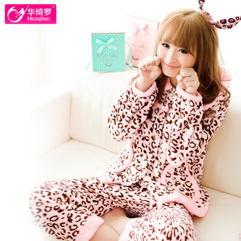 华绮罗<em>秋冬睡衣</em>新品长袖<em>女款</em>加厚法兰绒(珊瑚