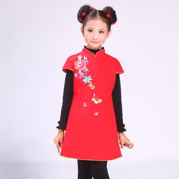汪小荷<em>女童冬装</em>背心裙<em>棉服</em>W3430E 大红 115