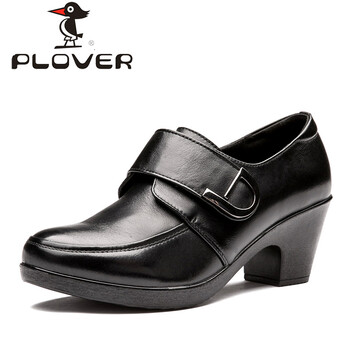 2014新款春秋女鞋子plover啄木鸟真皮女士圆头中高