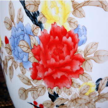 
                                        瓷晟 景德镇陶瓷器 手绘花瓶 家居时尚摆件装饰工艺品 花开富贵 福临门 富贵牡丹将军瓶                