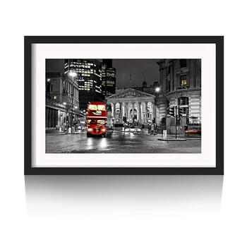 百易尚品有框画客厅家居装饰画餐厅卧室玄关挂画 情迷英伦H款 50*70咖啡色框