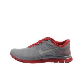 耐克nike 新款赤足4.0网面透气跑步运动鞋 男女款 灰红511472-600 44